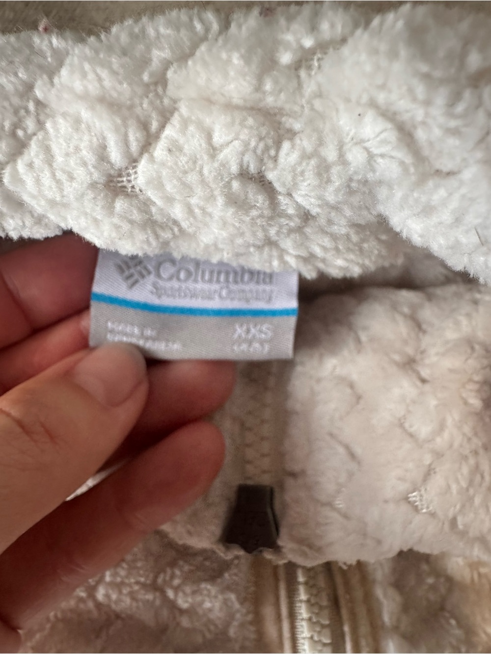 Columbia Girls XXS Cream Sherpa Fleece Full Zip Jacket Cozy Teddy - Picture 3 of 6